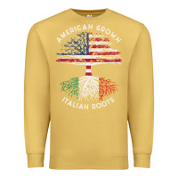 Antique Gold american grown italian roots usa italy flag tree Premium Sweatshirt - linhVisuals
