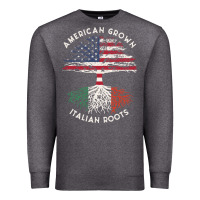 Charcoal Heather american grown italian roots usa italy flag tree Premium Sweatshirt - linhVisuals