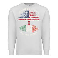 Dove Grey american grown italian roots usa italy flag tree Premium Sweatshirt - linhVisuals