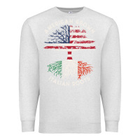 Oatmeal Heather american grown italian roots usa italy flag tree Premium Sweatshirt - linhVisuals
