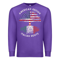 Purple american grown italian roots usa italy flag tree Premium Sweatshirt - linhVisuals