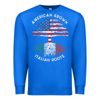True Royal american grown italian roots usa italy flag tree Premium Sweatshirt - linhVisuals