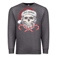 Charcoal Heather bah humbug skull santa hat christmas funny quote Premium Sweatshirt - linhVisuals