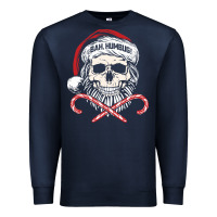 Navy bah humbug skull santa hat christmas funny quote Premium Sweatshirt - linhVisuals