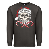 Smoke bah humbug skull santa hat christmas funny quote Premium Sweatshirt - linhVisuals