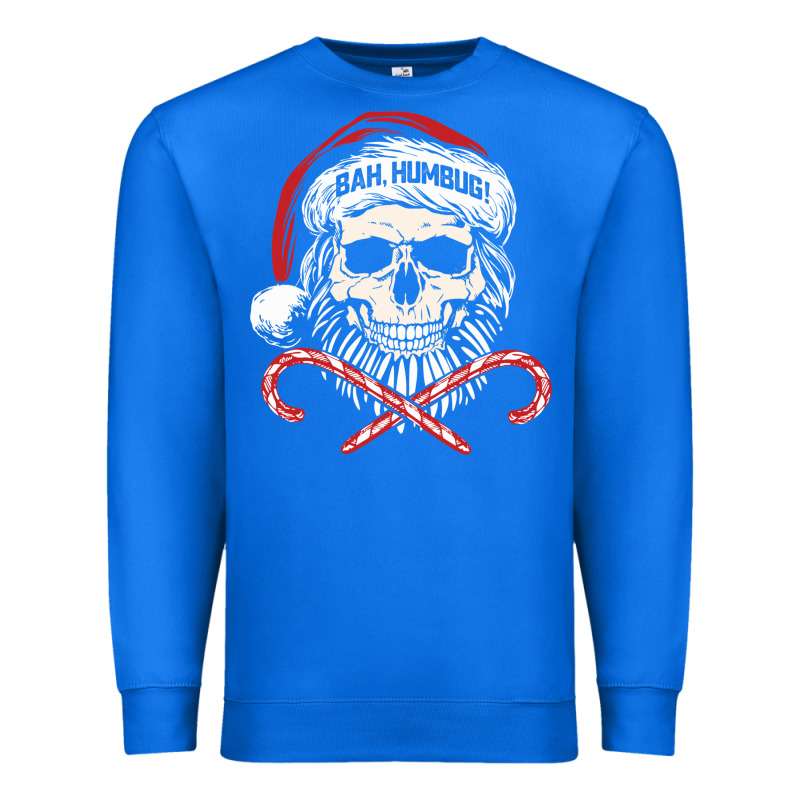 Bah Humbug Skull Santa Hat Christmas Funny Quote Premium Sweatshirt by linhVisuals | Teevron