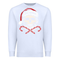 White bah humbug skull santa hat christmas funny quote Premium Sweatshirt - linhVisuals