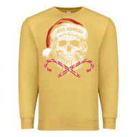 Antique Gold bah humbug skull santa hat christmas funny quote Premium Sweatshirt - linhVisuals