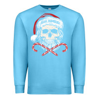 Ocean Blue bah humbug skull santa hat christmas funny quote Premium Sweatshirt - linhVisuals
