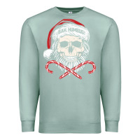 Seafoam bah humbug skull santa hat christmas funny quote Premium Sweatshirt - linhVisuals