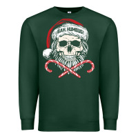 Sports Green bah humbug skull santa hat christmas funny quote Premium Sweatshirt - linhVisuals