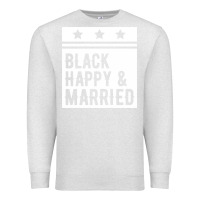 Oatmeal Heather black happy & married funny wedding gifts Premium Sweatshirt - linhVisuals