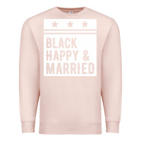 Pale Pink black happy & married funny wedding gifts Premium Sweatshirt - linhVisuals