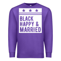 Purple black happy & married funny wedding gifts Premium Sweatshirt - linhVisuals