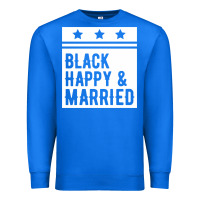 Black Happy & Married Funny Wedding Gifts Premium Sweatshirt | Teevron