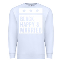 White black happy & married funny wedding gifts Premium Sweatshirt - linhVisuals