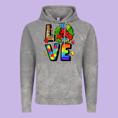 Autism Love Vintage Hoodie Designed By Lillyallendesigns