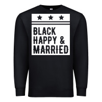 Black black happy & married funny wedding gifts Premium Sweatshirt - linhVisuals
