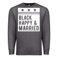 Charcoal Heather black happy & married funny wedding gifts Premium Sweatshirt - linhVisuals