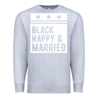 Heather Grey black happy & married funny wedding gifts Premium Sweatshirt - linhVisuals
