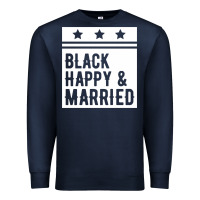 Navy black happy & married funny wedding gifts Premium Sweatshirt - linhVisuals