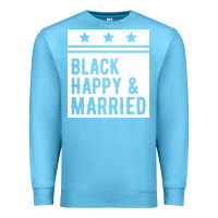 Ocean Blue black happy & married funny wedding gifts Premium Sweatshirt - linhVisuals
