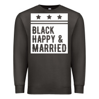 Smoke black happy & married funny wedding gifts Premium Sweatshirt - linhVisuals