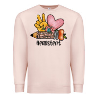 Pale Pink peace love headstent Premium Sweatshirt - JahusDesignShop