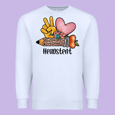 Peace Love Headstent Premium Sweatshirt Designed By Jahusdesignshop