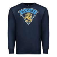 Navy faded style suomi finland lion design Premium Sweatshirt - linhVisuals