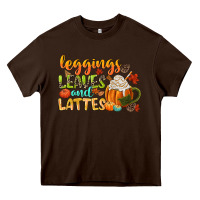 Chocolate Brown leaves and lattes Heavy Core Tee - CowGirlArtShop