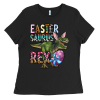 Black Easter Saurus Rex Ladies Tee - OliviaCreatesArt