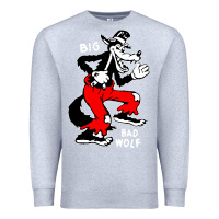 Heather Grey big bad wolf Premium Sweatshirt - linhVisuals
