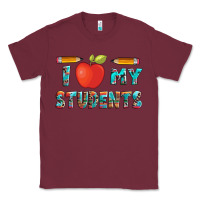 Burgundy i love my students with pen and Classic Tee - Artiststas