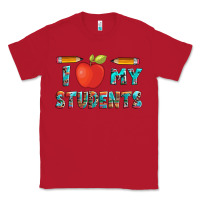 Red i love my students with pen and Classic Tee - Artiststas