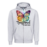 Heather Grey transformed by god's love Zipper Hoodie - JahusDesignShop