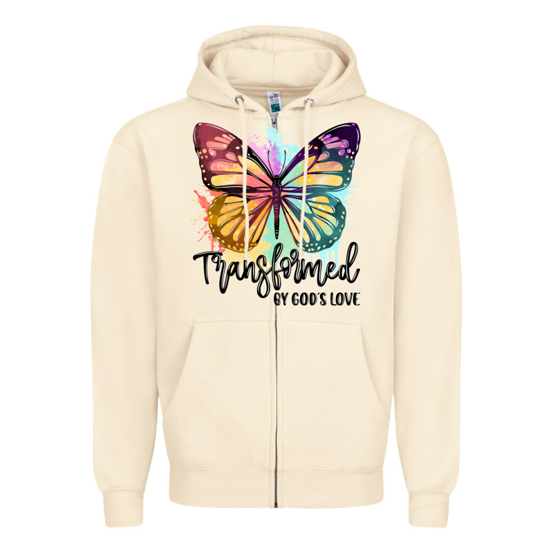 Transformed By God's Love Zipper Hoodie by JahusDesignShop | Teevron