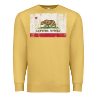 Antique Gold california flag womens mens heavy distressed vintage gift t shirt Premium Sweatshirt - linhVisuals