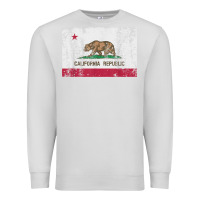Dove Grey california flag womens mens heavy distressed vintage gift t shirt Premium Sweatshirt - linhVisuals