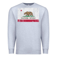 Heather Grey california flag womens mens heavy distressed vintage gift t shirt Premium Sweatshirt - linhVisuals
