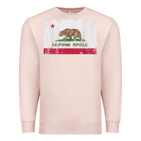 Pale Pink california flag womens mens heavy distressed vintage gift t shirt Premium Sweatshirt - linhVisuals