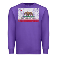 Purple california flag womens mens heavy distressed vintage gift t shirt Premium Sweatshirt - linhVisuals