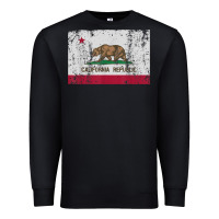 Black california flag womens mens heavy distressed vintage gift t shirt Premium Sweatshirt - linhVisuals