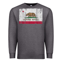 Charcoal Heather california flag womens mens heavy distressed vintage gift t shirt Premium Sweatshirt - linhVisuals