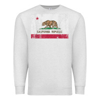 Oatmeal Heather california flag womens mens heavy distressed vintage gift t shirt Premium Sweatshirt - linhVisuals