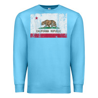 Ocean Blue california flag womens mens heavy distressed vintage gift t shirt Premium Sweatshirt - linhVisuals