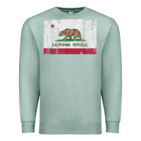 Seafoam california flag womens mens heavy distressed vintage gift t shirt Premium Sweatshirt - linhVisuals