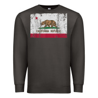 Smoke california flag womens mens heavy distressed vintage gift t shirt Premium Sweatshirt - linhVisuals