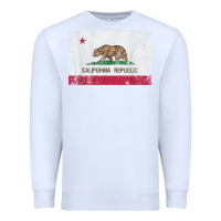 White california flag womens mens heavy distressed vintage gift t shirt Premium Sweatshirt - linhVisuals