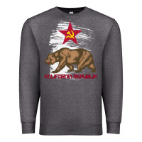 Charcoal Heather california republic communist kalifornia t shirt Premium Sweatshirt - linhVisuals